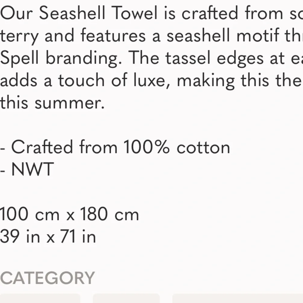 NWT Spell Seashell Beach Towel in Pistachio
